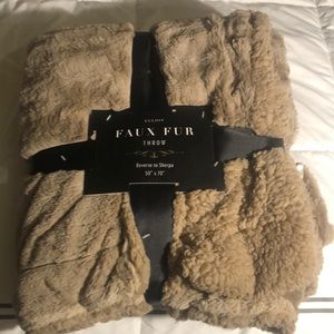 Faux fur throw